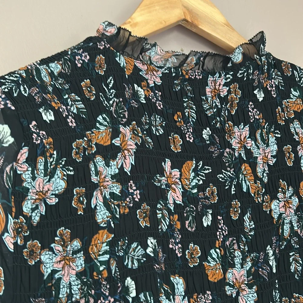 Veronica Beard Gabi Floral Smocked Dress Black Size 2 (XS) - Picture 6 of 13